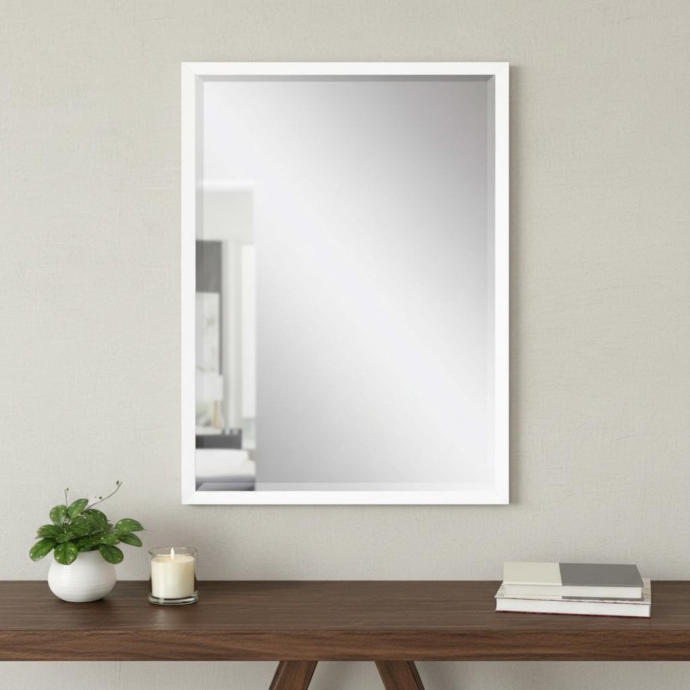 38" White Solid Wood Framed Accent Mirror — view 8