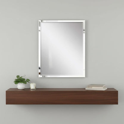 42" White Solid Wood Framed Accent Mirror