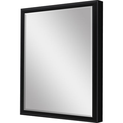 30" Black Solid Wood Framed Accent Mirror