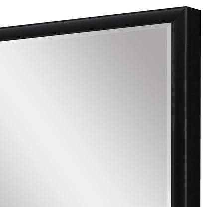 30" Black Solid Wood Framed Accent Mirror