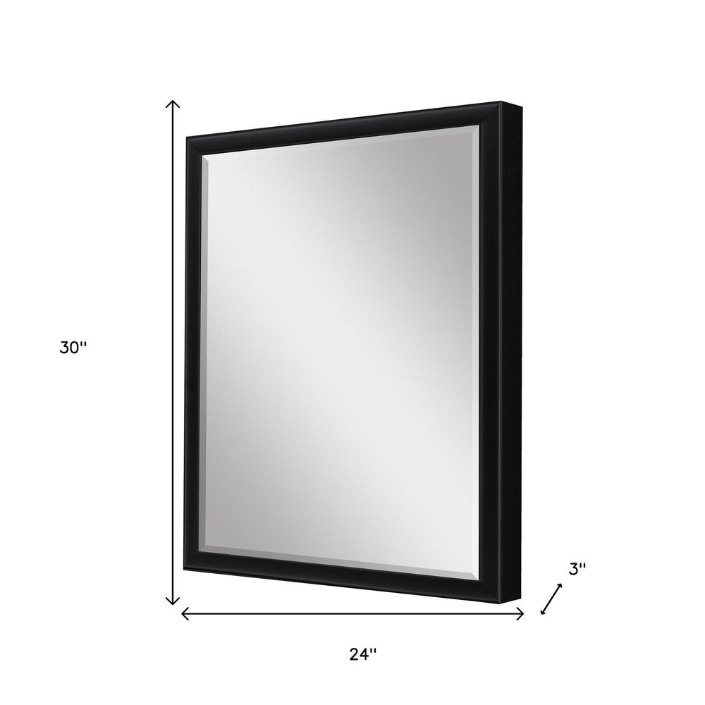 30" Black Solid Wood Framed Accent Mirror — view 5