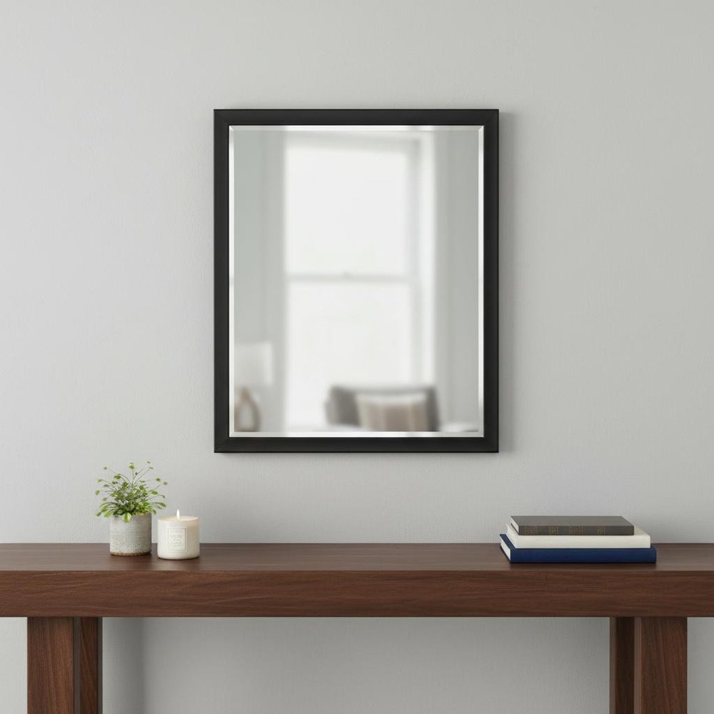 30" Black Solid Wood Framed Accent Mirror — view 6