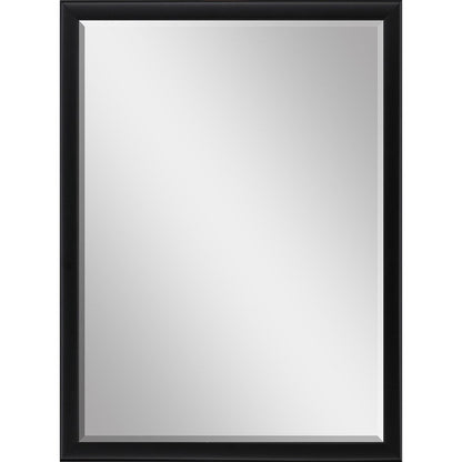 38" Black Solid Wood Framed Accent Mirror