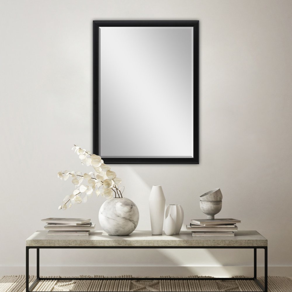 38" Black Solid Wood Framed Accent Mirror — view 8