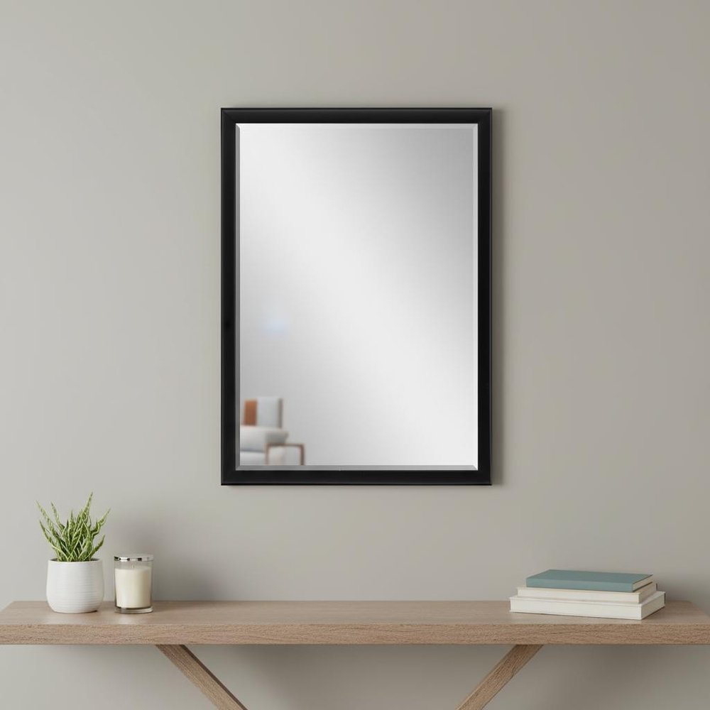 38" Black Solid Wood Framed Accent Mirror — view 12