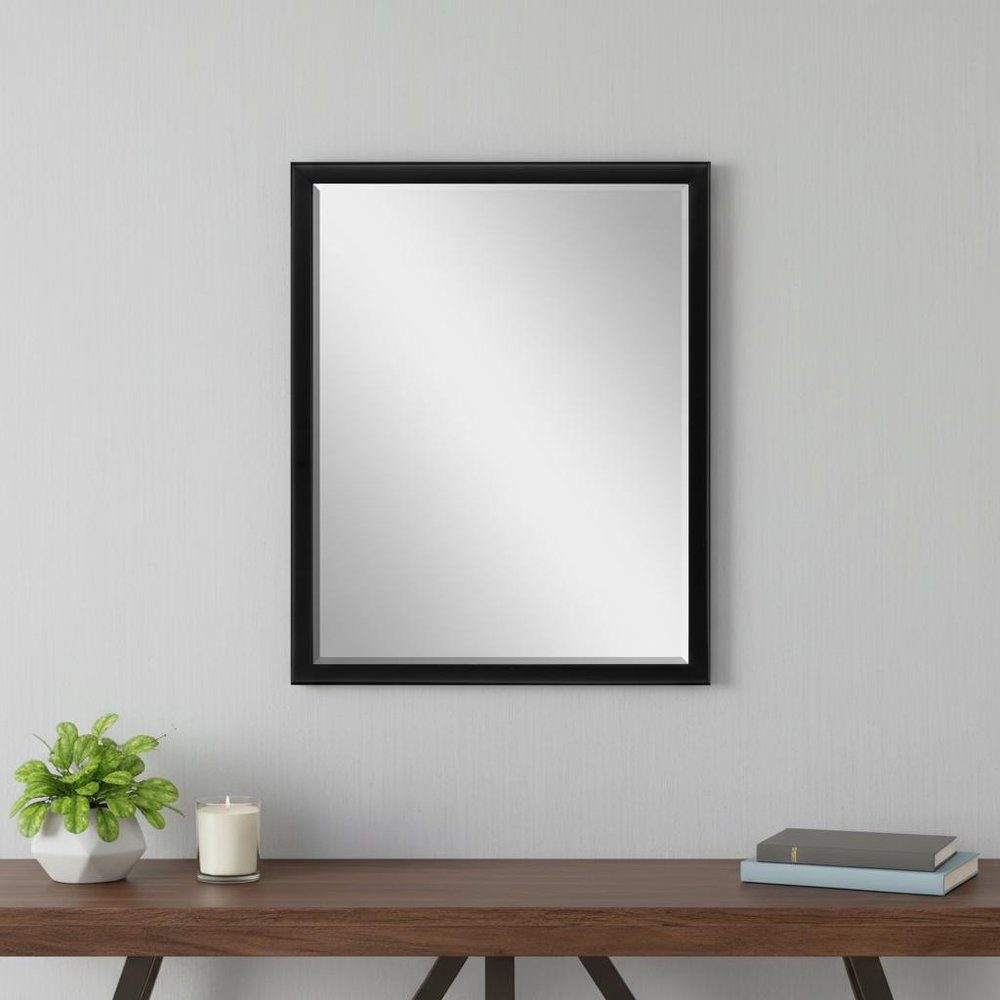 42" Black Solid Wood Framed Accent Mirror — view 4