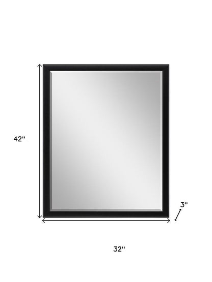 42" Black Solid Wood Framed Accent Mirror