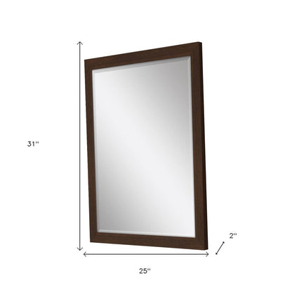 31" Dark Brown Framed Accent Mirror