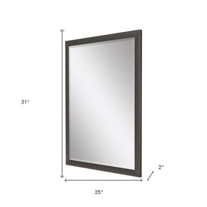 31" Dark Brown Solid Wood Framed Accent Mirror