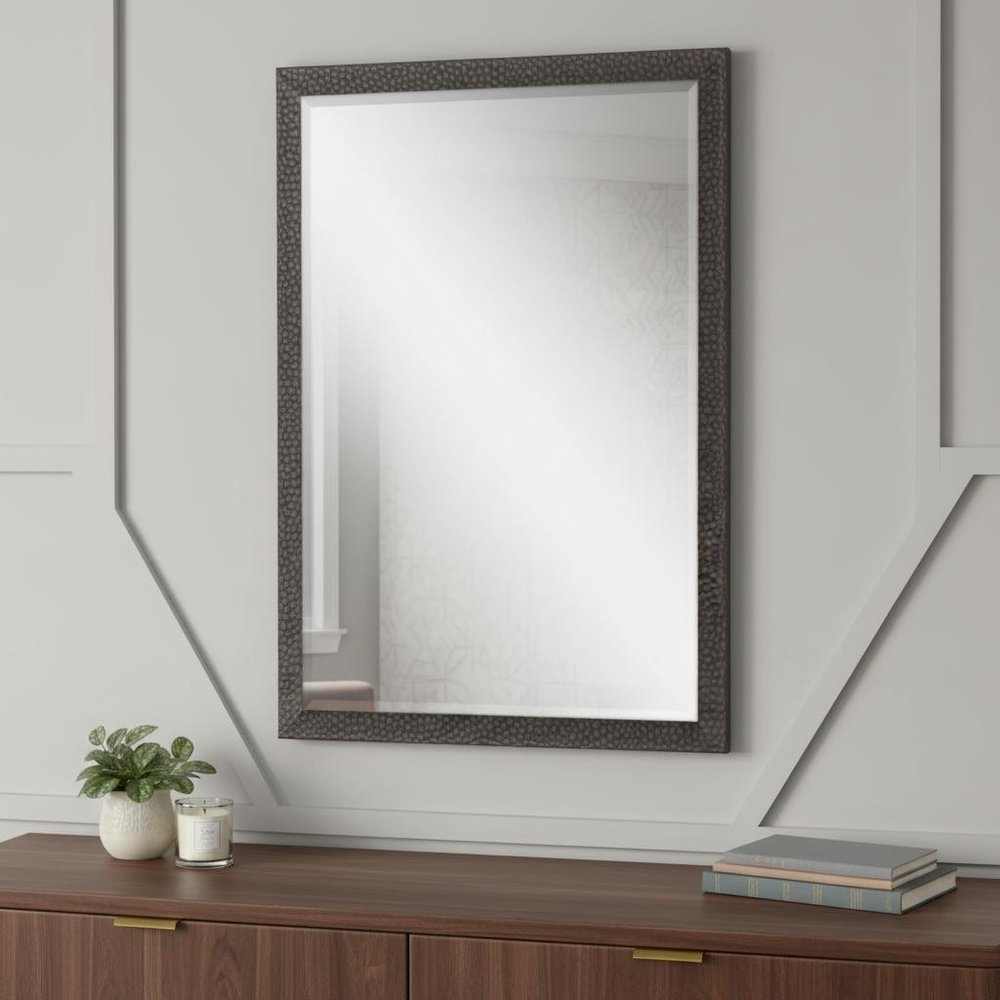 31" Dark Brown Solid Wood Framed Accent Mirror — view 6