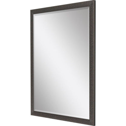 39" Dark Brown Solid Wood Framed Accent Mirror