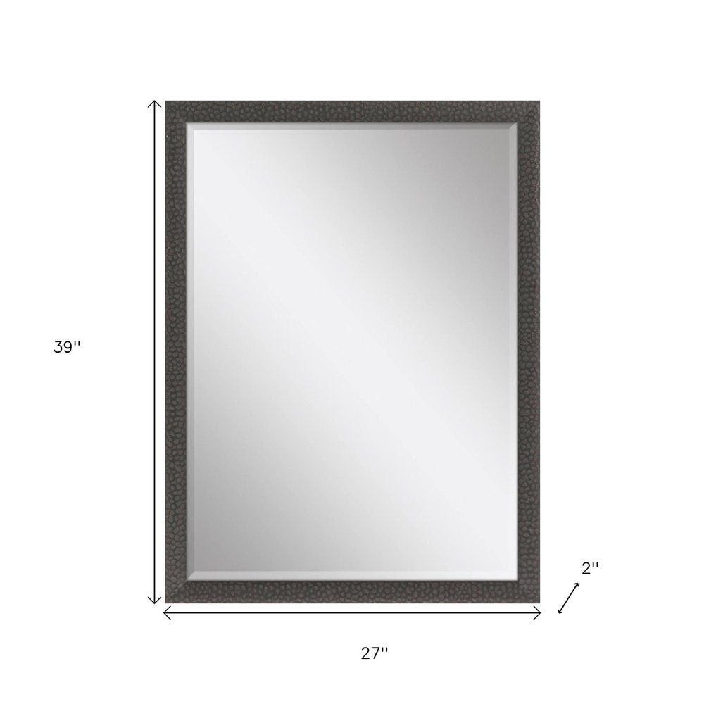 39" Dark Brown Solid Wood Framed Accent Mirror — view 4
