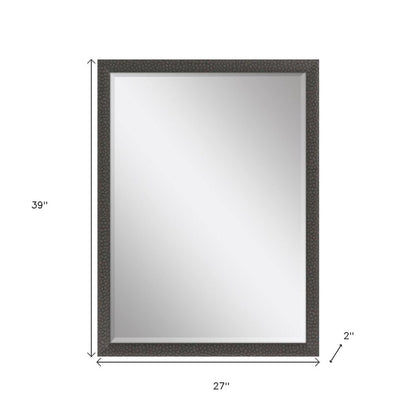 39" Dark Brown Solid Wood Framed Accent Mirror