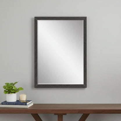39" Dark Brown Solid Wood Framed Accent Mirror