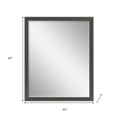 43" Dark Brown Solid Wood Framed Accent Mirror