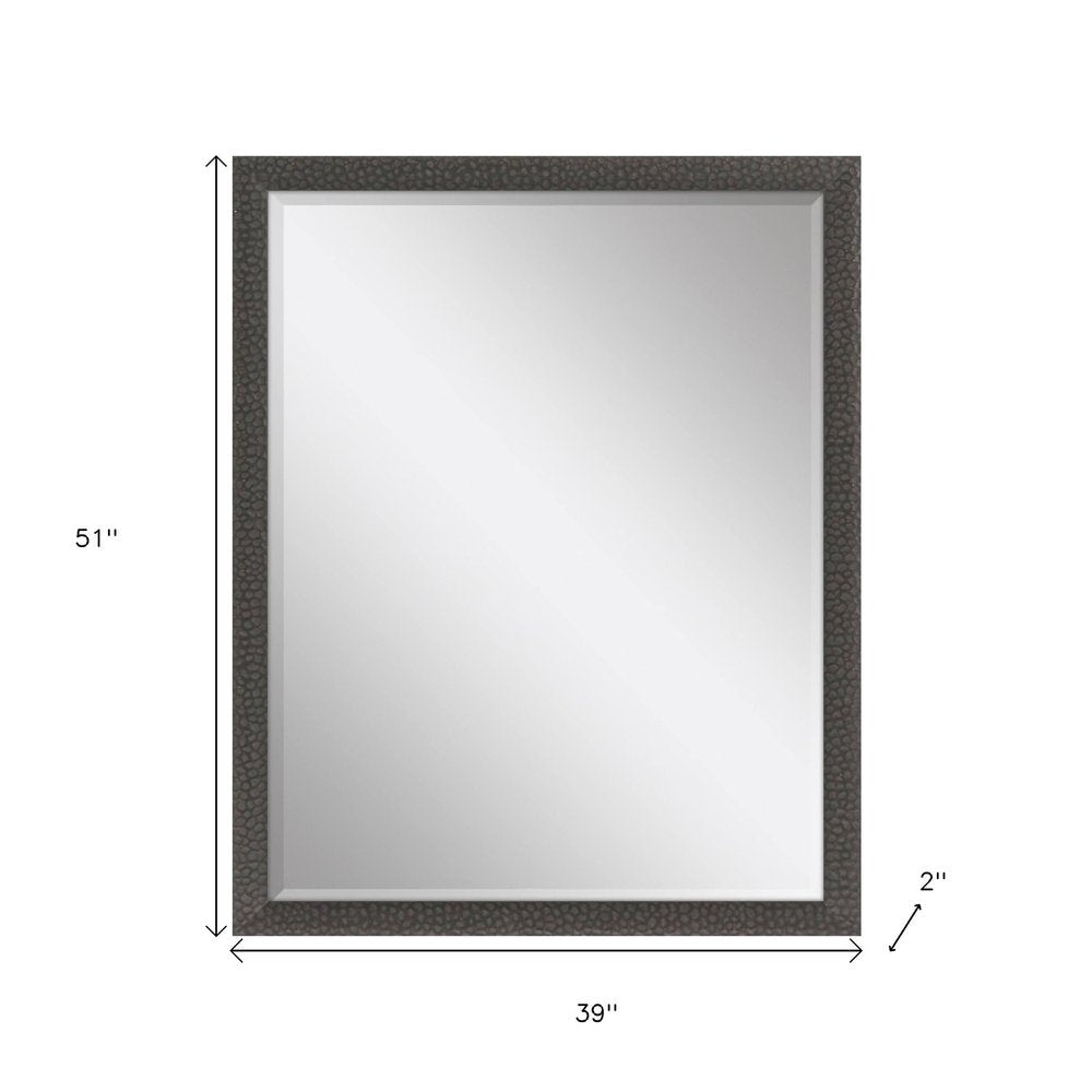 51" Dark Brown Solid Wood Framed Accent Mirror — view 5