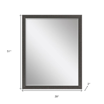 51" Dark Brown Solid Wood Framed Accent Mirror