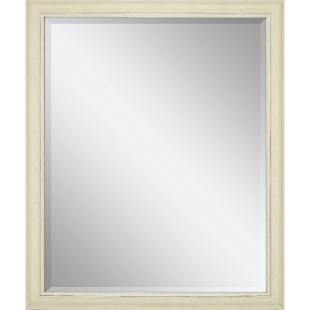 32" White Solid Wood Framed Accent Mirror — view 1