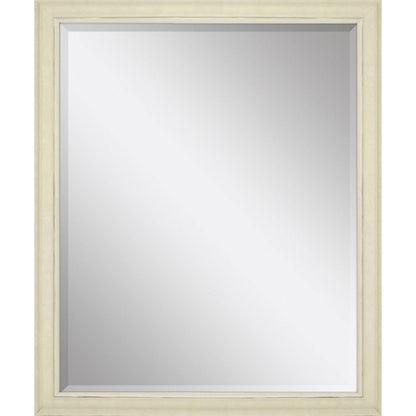 32" White Solid Wood Framed Accent Mirror