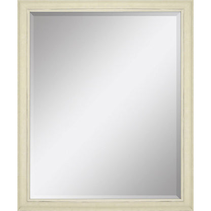 32" White Solid Wood Framed Accent Mirror