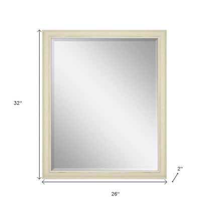 32" White Solid Wood Framed Accent Mirror
