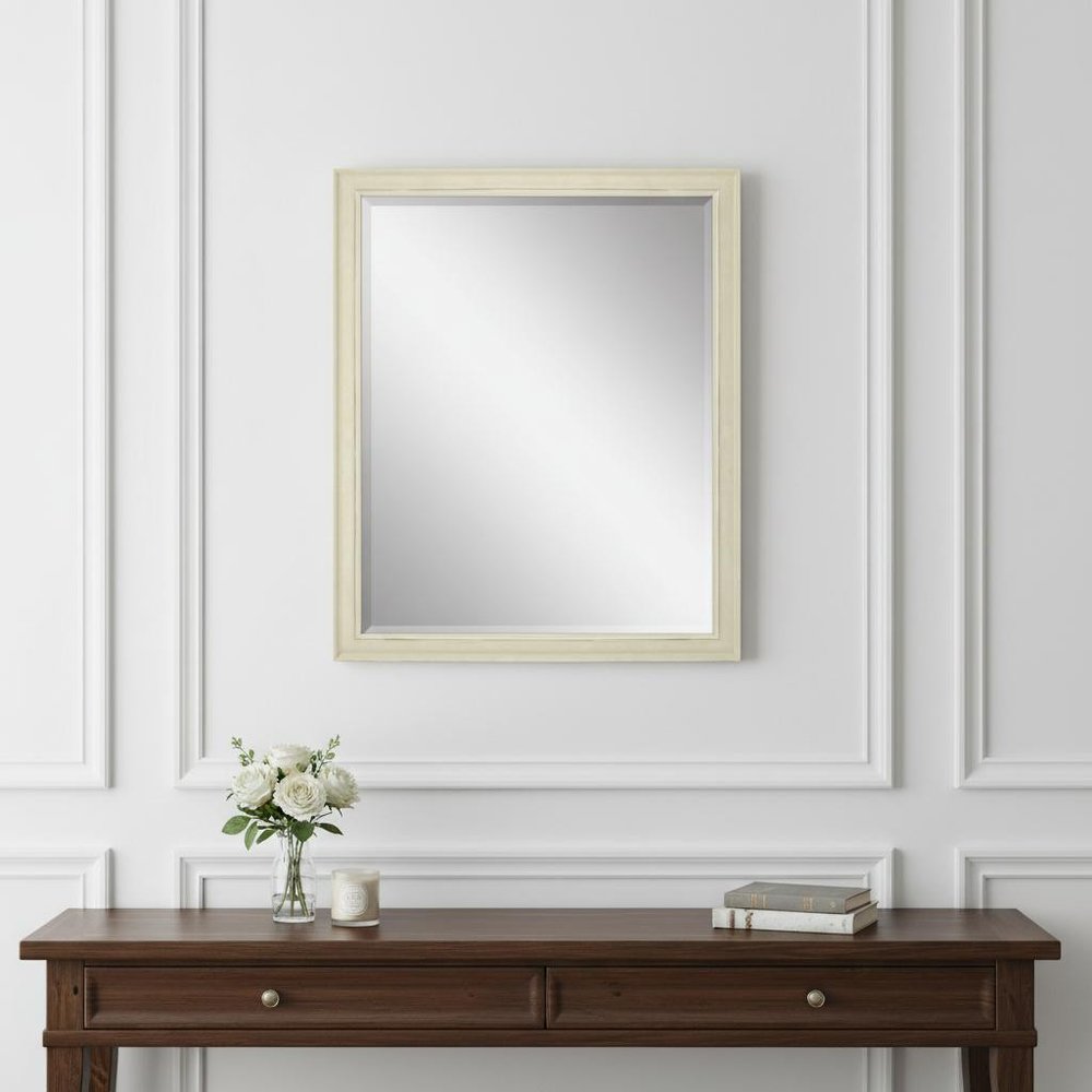 32" White Solid Wood Framed Accent Mirror — view 6