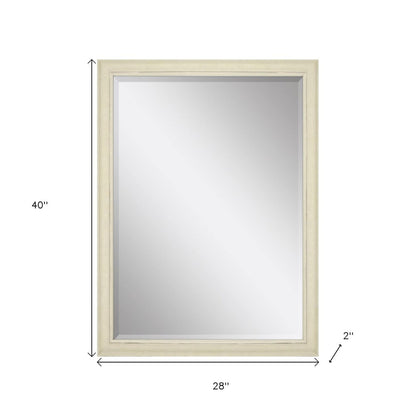 40" White Solid Wood Framed Accent Mirror