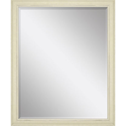 44" White Solid Wood Framed Accent Mirror