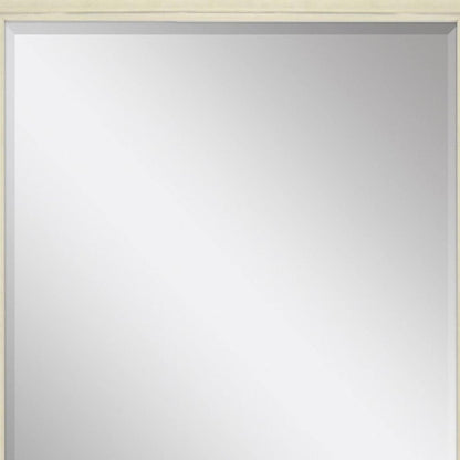 44" White Solid Wood Framed Accent Mirror