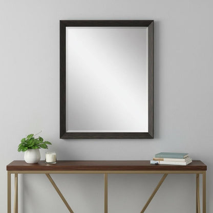 32" Dark Brown Framed Accent Mirror