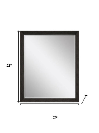 32" Dark Brown Framed Accent Mirror