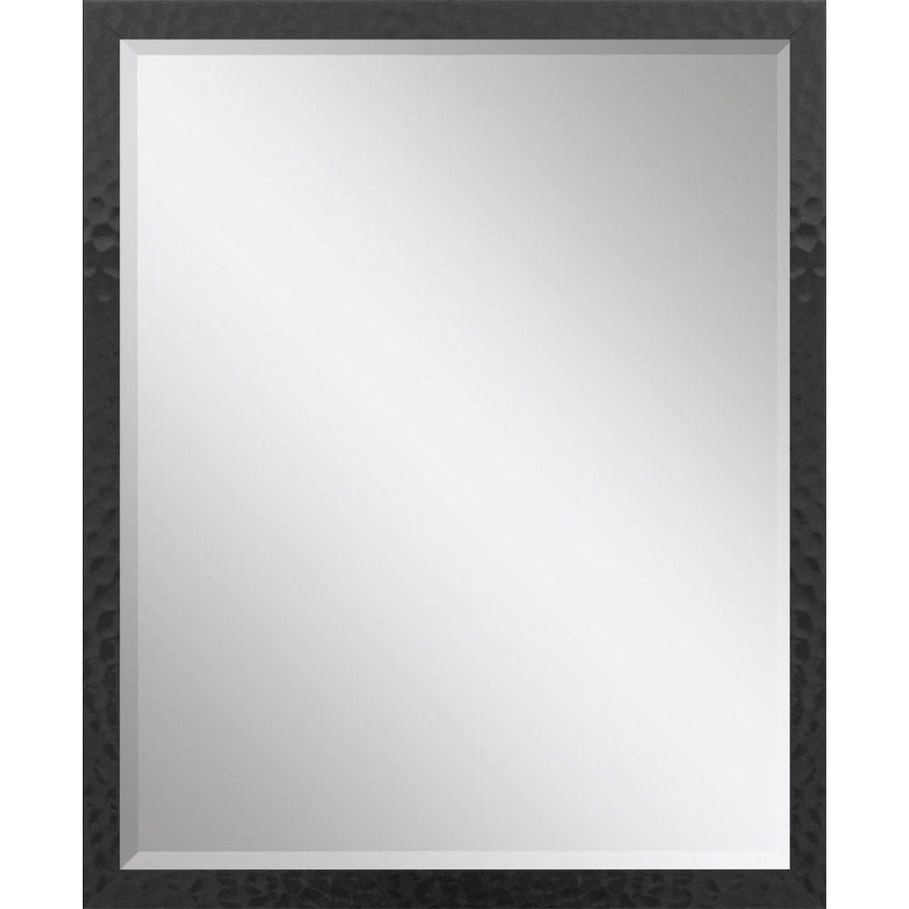 30" Black Hammered Geometric Finish Framed Accent Mirror — view 1