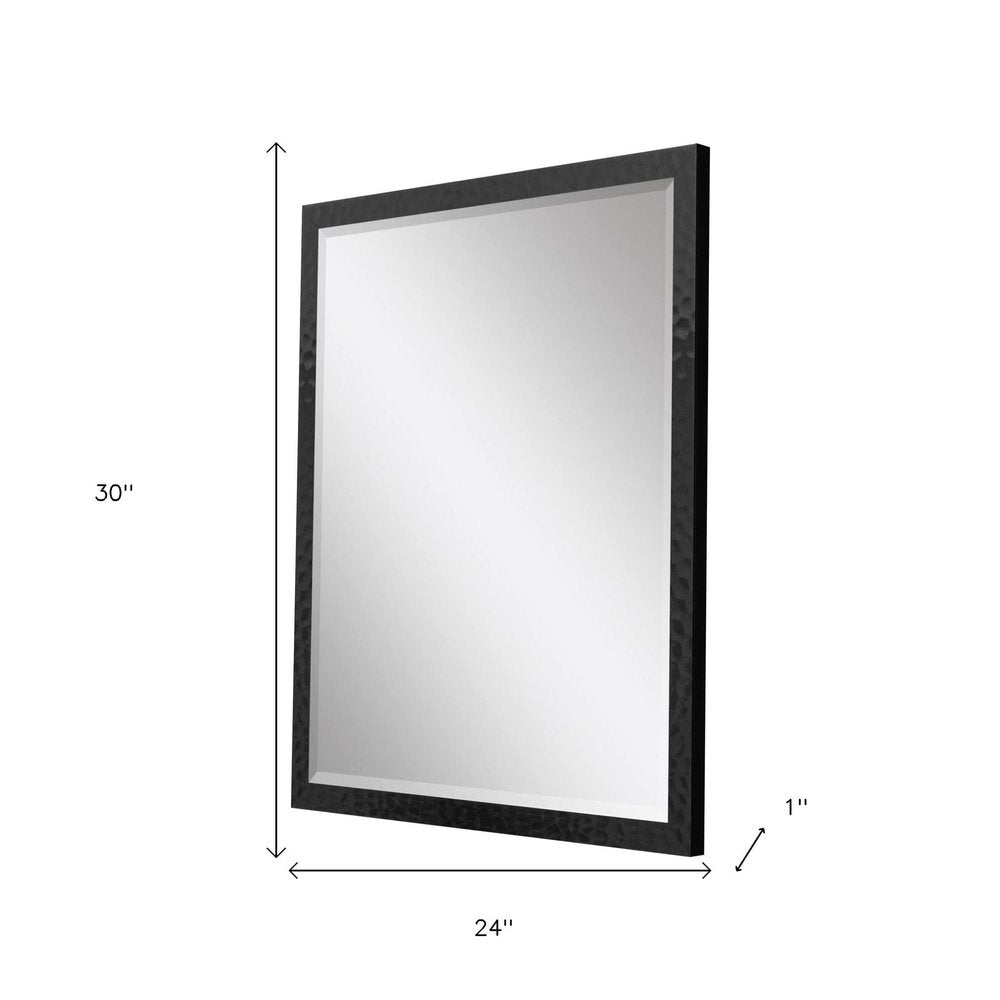 30" Black Hammered Geometric Finish Framed Accent Mirror — view 5