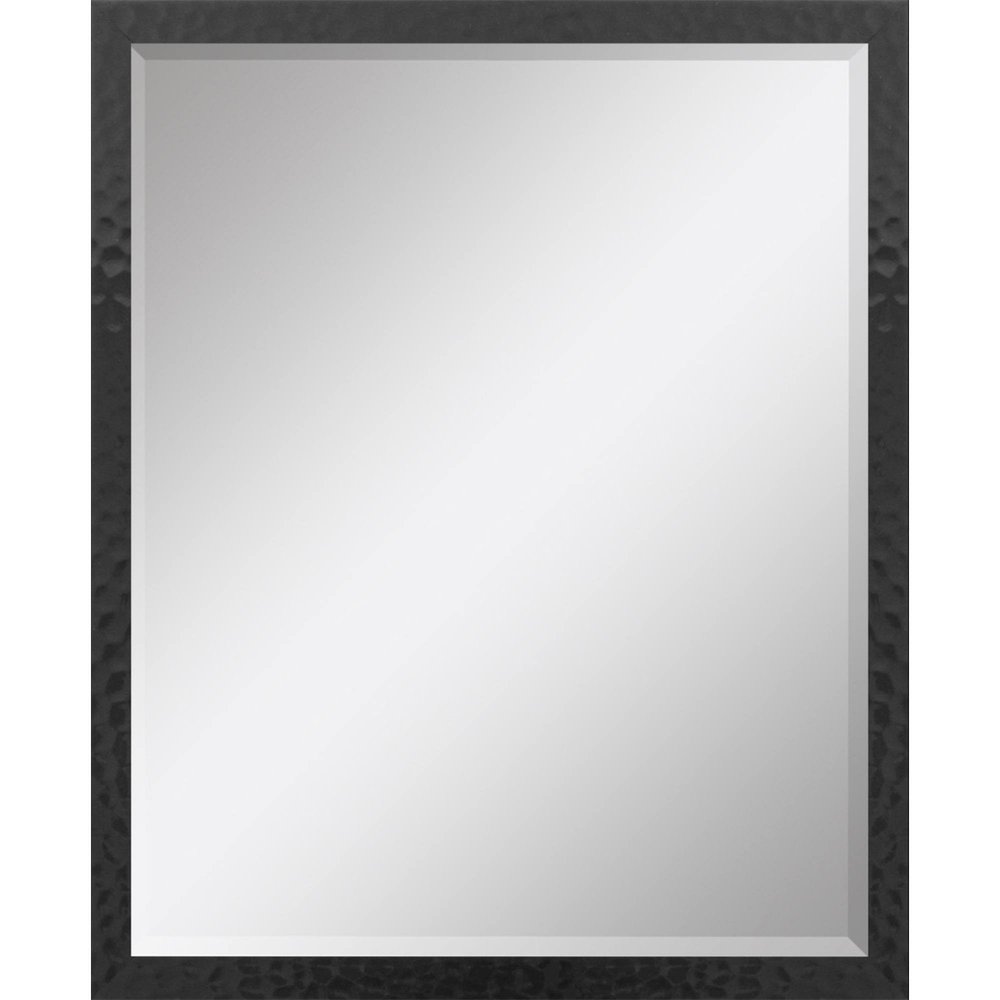 30" Black Hammered Geometric Finish Framed Accent Mirror — view 4