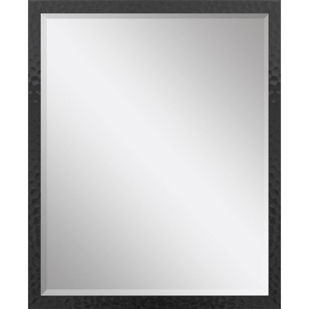 32" Black Hammered Geometric Framed Accent Mirror — view 1