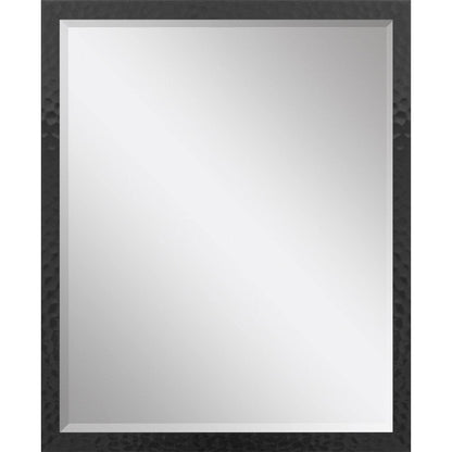 32" Black Hammered Geometric Framed Accent Mirror