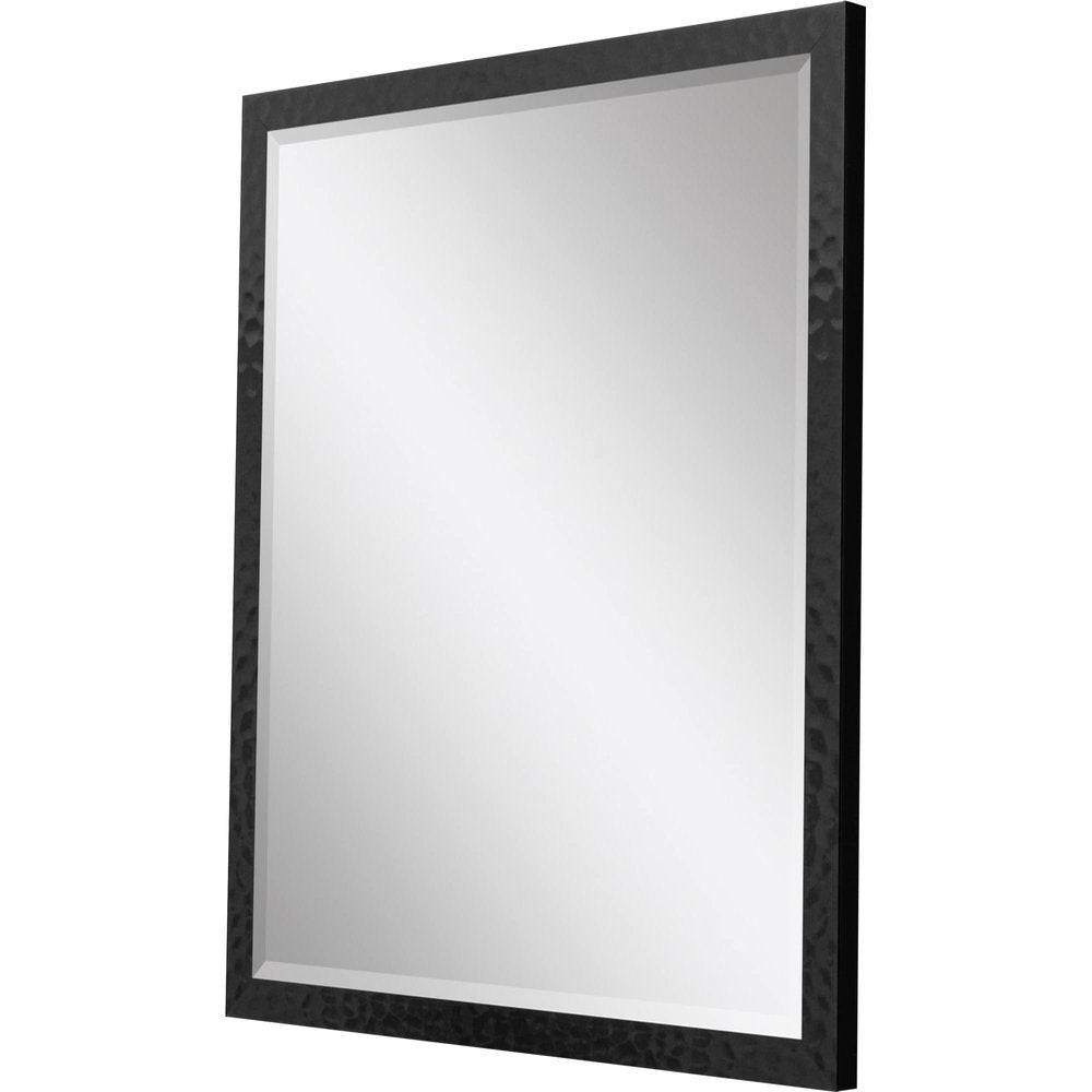 32" Black Hammered Geometric Framed Accent Mirror — view 2