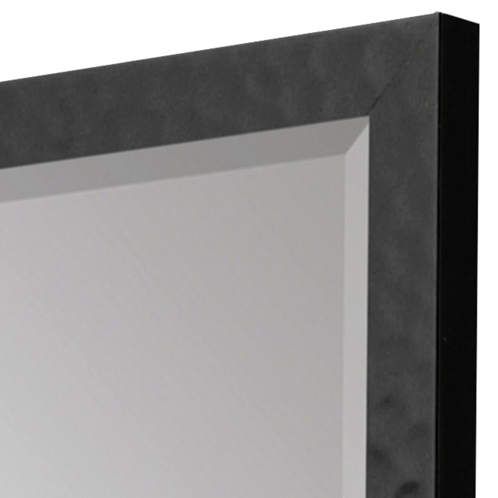 32" Black Hammered Geometric Framed Accent Mirror — view 3