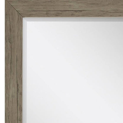 31" Light Brown Framed Accent Mirror