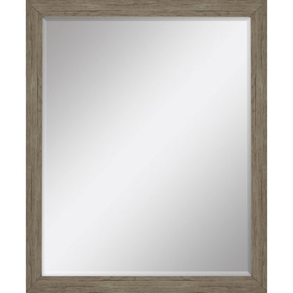 31" Light Brown Framed Accent Mirror