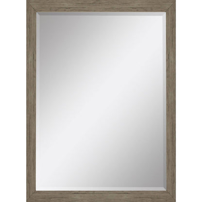 39" Light Brown Framed Accent Mirror