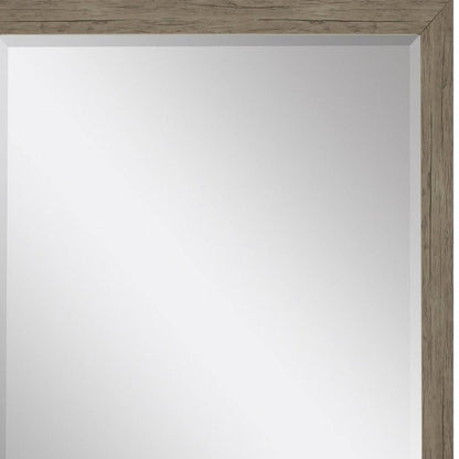 39" Light Brown Framed Accent Mirror