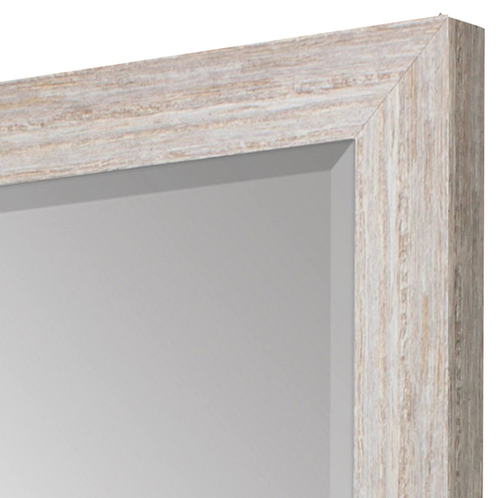 34" White Distressed Wood Framed Accent Mirror — view 4
