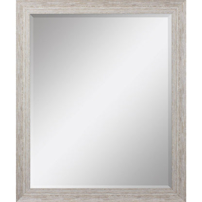 34" White Distressed Wood Framed Accent Mirror