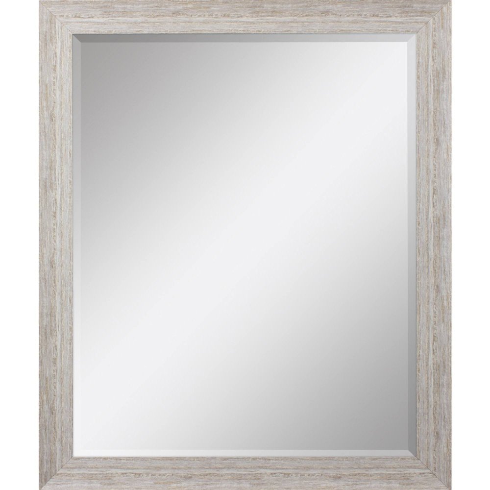 34" White Distressed Wood Framed Accent Mirror — view 6