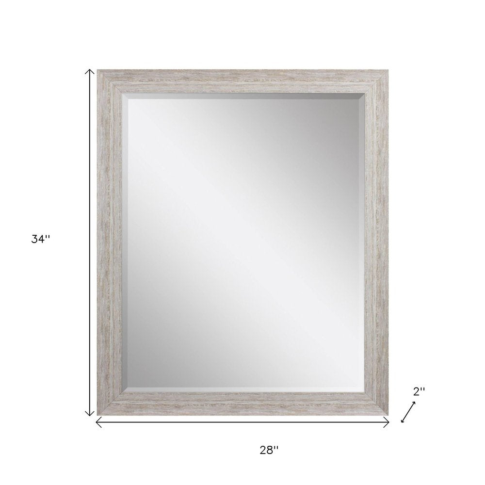 34" White Distressed Wood Framed Accent Mirror — view 13