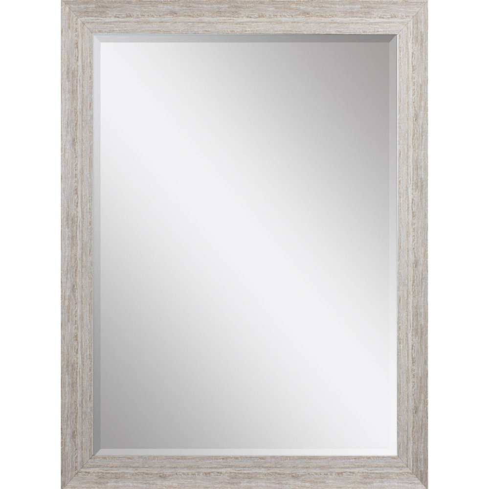 40" White Distressed Wood Framed Accent Mirror — view 1