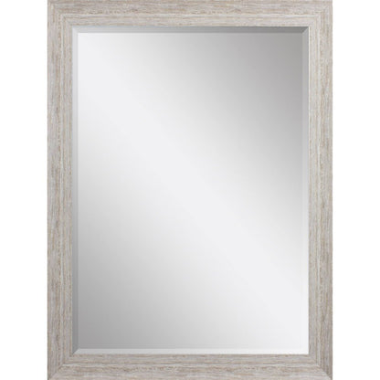 40" White Distressed Wood Framed Accent Mirror