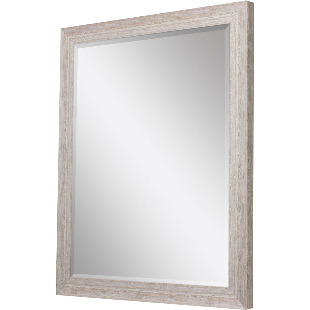 40" White Distressed Wood Framed Accent Mirror — view 2