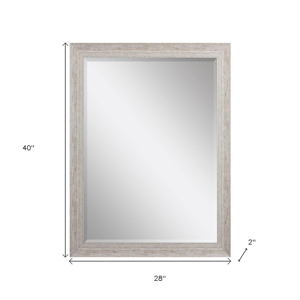 40" White Distressed Wood Framed Accent Mirror — view 5